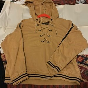 Wet Seal Knit Hoodie with Black stripe trim